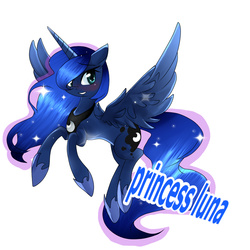 Size: 1024x1024 | Tagged: safe, artist:art-fany, princess luna, g4, blushing, female, flying, simple background, solo, white background