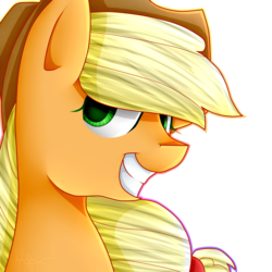 Size: 2500x2500 | Tagged: safe, artist:applejacks2, applejack, g4, female, grin, high res, portrait, simple background, solo, transparent background