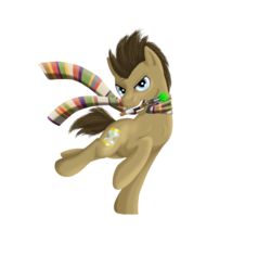 Size: 3305x3265 | Tagged: safe, artist:tsand106, doctor whooves, time turner, earth pony, pony, g4, clothes, doctor who, high res, male, scarf, simple background, solo, sonic screwdriver, stallion, transparent background