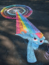 Size: 2448x3264 | Tagged: safe, artist:catw1ngs, rainbow dash, g4, chalk, chalk art, chalk drawing, high res, irl, missing cutie mark, photo, solo, sonic rainboom, traditional art