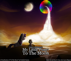Size: 1368x1178 | Tagged: safe, artist:galaxyart, spike, twilight sparkle, pony, game:to the moon, g4, crossover, moon, parody, sonic rainboom