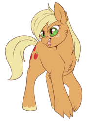 Size: 500x664 | Tagged: safe, artist:lulubell, applejack, hengstwolf, werewolf, g4, alternate hairstyle, fangs, female, simple background, solo, transparent background
