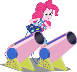 Size: 963x900 | Tagged: safe, artist:seahawk270, pinkie pie, equestria girls, g4, my little pony equestria girls: friendship games, female, party cannon, simple background, solo, transparent background, vector