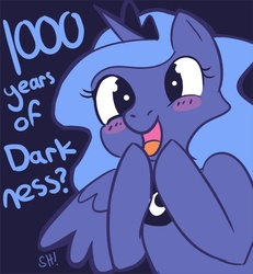 Size: 600x649 | Tagged: artist needed, safe, princess luna, g4, absurdly cute and evil, female, filly, solo, woona