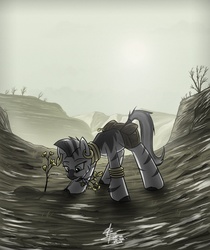 Size: 1024x1217 | Tagged: safe, artist:slawomiro, zecora, zebra, g4, female, flower, saddle bag, solo