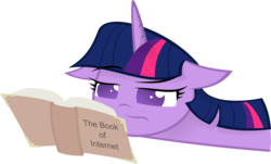 Size: 4981x3000 | Tagged: safe, artist:kalleflaxx, twilight sparkle, pony, unicorn, g4, book, female, mare, simple background, solo, transparent background, unicorn twilight, vector