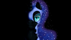 Size: 1366x768 | Tagged: safe, artist:thesoldierofelement, nightmare moon, g4, dark, looking at you, shadow, wallpaper