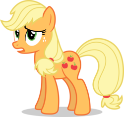 Size: 8520x8041 | Tagged: safe, artist:luckreza8, applejack, g4, hearthbreakers, .svg available, absurd resolution, female, freckles, hatless, inkscape, missing accessory, open mouth, simple background, solo, transparent background, vector