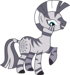 Size: 3321x3558 | Tagged: safe, artist:porygon2z, zecora, zebra, g4, female, high res, missing accessory, raised hoof, simple background, solo, transparent background, vector