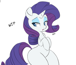 Size: 829x712 | Tagged: safe, artist:hidden-cat, rarity, g4, belly button, female, solo, wip