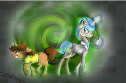 Size: 1024x673 | Tagged: safe, artist:galaxycartoons, pony, unicorn, crossover, hilarious in hindsight, ponified, rick and morty, watermark