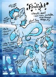 Size: 2820x3909 | Tagged: safe, artist:php166, oc, oc only, oc:firelight, ghost, pony, unicorn, bandage, cutie mark, high res, horn, male, reference sheet, stallion