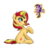 Size: 1000x1000 | Tagged: safe, artist:phyllismi, sunset shimmer, twilight sparkle, alicorn, pony, unicorn, g4, backwards cutie mark, blushing, crush plush, female, implied sunsetsparkle, open mouth, plushie, sitting, solo, twilight sparkle (alicorn)