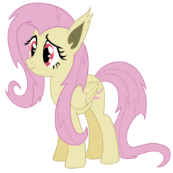 Size: 4200x4200 | Tagged: safe, artist:emera33, fluttershy, bat pony, pony, g4, absurd resolution, female, flutterbat, red eyes, simple background, solo, transparent background, vector