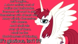 Size: 1920x1080 | Tagged: safe, oc, oc:fausticorn, alicorn, pony, alicorn oc, fanfic, fridge brilliance, husbando, image macro, lauren faust, meme, meta, mouthpiece, ponified, shipping, waifu