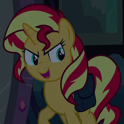 Size: 305x305 | Tagged: safe, screencap, sunset shimmer, pony, unicorn, equestria girls, g4, female, solo