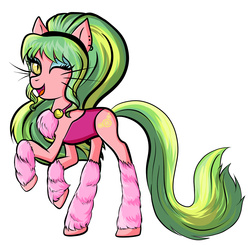 Size: 2519x2465 | Tagged: safe, artist:itsnotdaijoubu, lemon zest, cat, pony, equestria girls, g4, my little pony equestria girls: friendship games, clothes, costume, equestria girls ponified, female, halloween, high res, looking at you, ponified, solo, wink