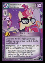 Size: 358x500 | Tagged: safe, enterplay, booksmart, honey lemon, moondancer, pony, unicorn, amending fences, g4, high magic, my little pony collectible card game, ccg, glasses, grin, magic, smiling, solo focus