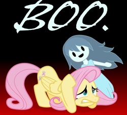 Size: 1024x930 | Tagged: safe, fluttershy, g4, 2spooky, boo, crossover, cute, halloween, photoshop, scared, spooky, spooky's jump scare mansion