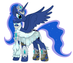 Size: 7292x6250 | Tagged: safe, artist:starbolt-81, princess luna, g4, 2015, absurd resolution, clothes, crossover, dress, female, halloween, nightmare night, priestess, simple background, solo, theme, transparent background, tyrande whisperwind, vector, warcraft, world of warcraft