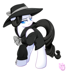 Size: 1087x1180 | Tagged: safe, artist:shadowhulk, rarity, g4, rarity investigates, clothes, female, monochrome, neo noir, noir, partial color, solo, trenchcoat