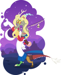 Size: 2500x3079 | Tagged: safe, artist:xebck, discord, draconequus, g4, candy, clothes, cosplay, costume, cute, discute, femboy discord, food, high res, lollipop, looking at you, male, moon, night, nightmare night, sailor moon (series), sailor senshi, simple background, smiling, smiling at you, solo, transparent background, vector, wig