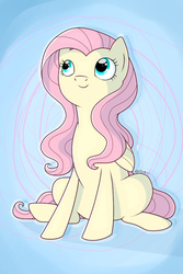 Size: 600x900 | Tagged: safe, artist:kodabomb, fluttershy, g4, female, looking up, sitting, solo