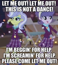 Size: 500x566 | Tagged: safe, suri polomare, upper crust, equestria girls, g4, my little pony equestria girls: friendship games, big trouble in little sanchez, clothes, crystal prep academy uniform, dancing, female, image macro, meme, rick and morty, school uniform, song reference