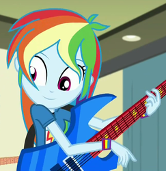 Size: 648x668 | Tagged: safe, screencap, rainbow dash, equestria girls, g4, my little pony equestria girls: friendship games, cropped, cute, female, guitar, solo