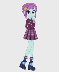 Size: 876x1065 | Tagged: safe, artist:starblast33, sunny flare, equestria girls, g4, my little pony equestria girls: friendship games, animated in description, clothes, cute, female, looking at you, school uniform, smiling, solo