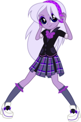 Size: 3001x4500 | Tagged: safe, artist:xebck, edit, lemon zest, equestria girls, g4, my little pony equestria girls: friendship games, alternate color palette, amethyst (steven universe), crystal prep academy, crystal prep shadowbolts, female, headphones, high res, looking at you, palette swap, simple background, solo, steven universe, transparent background, vector