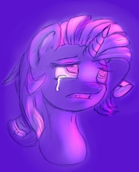 Size: 665x822 | Tagged: safe, artist:post-it, rarity, g4, colored sketch, crying, female, monochrome, sketch, solo