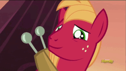 Size: 800x450 | Tagged: safe, screencap, big macintosh, earth pony, pony, brotherhooves social, g4, animated, cute, discovery family logo, equestria's best big brother, eye shimmer, macabetes, male, reaction image, solo, stallion