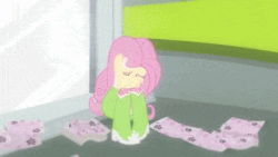 Size: 480x270 | Tagged: safe, screencap, fluttershy, equestria girls, g4, animated, crown, female, flutterbuse