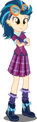 Size: 1631x5316 | Tagged: dead source, safe, artist:xebck, indigo zap, equestria girls, g4, my little pony equestria girls: friendship games, bowtie, clothes, crystal prep academy, crystal prep shadowbolts, cute, ear piercing, female, goggles, high res, piercing, school uniform, simple background, skirt, solo, transparent background, vector, zapabetes