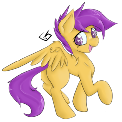 Size: 1500x1500 | Tagged: safe, artist:billysan727, scootaloo, pegasus, pony, g4, butt, female, open mouth, plot, raised hoof, solo