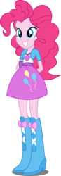 Size: 1858x5316 | Tagged: dead source, safe, artist:xebck, pinkie pie, human, equestria girls, g4, my little pony equestria girls: friendship games, balloon, boots, canterlot high, clothes, cute, diapinkes, female, hands behind back, high heel boots, high res, jacket, shirt, shoes, simple background, skirt, smiling, solo, transparent background, vector, vest, wondercolts