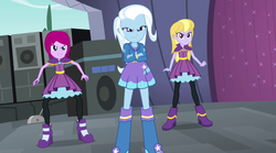 Size: 1280x714 | Tagged: safe, screencap, fuchsia blush, lavender lace, trixie, equestria girls, g4, my little pony equestria girls: rainbow rocks, female, trixie and the illusions