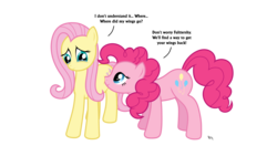 Size: 3840x2160 | Tagged: safe, artist:icythewhite, fluttershy, pinkie pie, g4, crying, fluttercry, misspelling, nuzzling, teary eyes, wingless
