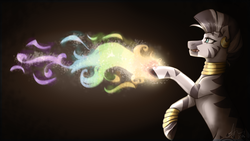 Size: 1920x1080 | Tagged: safe, artist:discosweetruletik, zecora, zebra, g4, dust, female, magic, solo