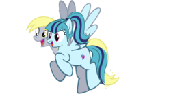 Size: 1191x670 | Tagged: source needed, safe, artist:theunknowenone1, derpy hooves, sonata dusk, pegasus, pony, g4, conjoined, equestria girls ponified, female, fusion, mare, ponified, sonata derp, two heads, we have become one, what has magic done, wtf