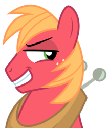 Size: 4434x5250 | Tagged: safe, artist:masem, big macintosh, earth pony, pony, brotherhooves social, g4, .ai available, absurd resolution, grin, happy, male, mischievous, simple background, smiling, smirk, smug, solo, stallion, transparent background, vector