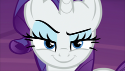 Size: 1920x1080 | Tagged: safe, screencap, rarity, pony, unicorn, g4, made in manehattan, season 5, dreamworks face, female, looking at you, raised eyebrow, smirk, solo