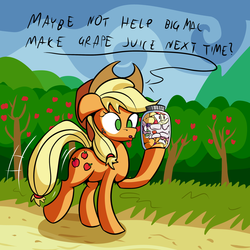 Size: 3000x3000 | Tagged: safe, artist:noctulov, apple bloom, applejack, scootaloo, sweetie belle, earth pony, pony, brotherhooves social, g4, cartoon physics, cutie mark crusaders, high res, jar, jar bloom, pony in a bottle