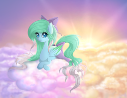 Size: 1280x986 | Tagged: safe, artist:fluffymaiden, oc, oc only, oc:amaranthine sky, pegasus, pony, cloud, cloudy, heart, heart eyes, solo, wingding eyes
