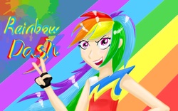 Size: 1024x640 | Tagged: safe, artist:shadow strike, rainbow dash, human, g4, female, humanized, solo