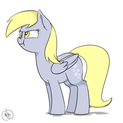Size: 1280x1280 | Tagged: safe, artist:notenoughapples, derpy hooves, pegasus, pony, g4, female, mare, scrunchy face, solo