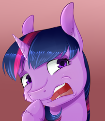 Size: 800x920 | Tagged: safe, artist:chiweee, twilight sparkle, g4, party pooped, dat face, disgusted, female, scene interpretation, solo, they're just so cheesy