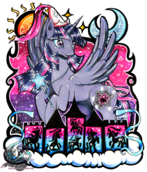 Size: 936x1094 | Tagged: safe, artist:saftkalas, twilight sparkle, alicorn, pony, g4, female, mare, princess pony, princess pony wands, solo, twilight sparkle (alicorn)