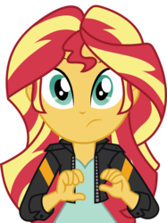 Size: 6000x8036 | Tagged: safe, artist:luckreza8, sunset shimmer, equestria girls, g4, my little pony equestria girls: friendship games, .svg available, absurd resolution, clothes, female, inkscape, leather jacket, looking at you, simple background, solo, transparent background, vector
